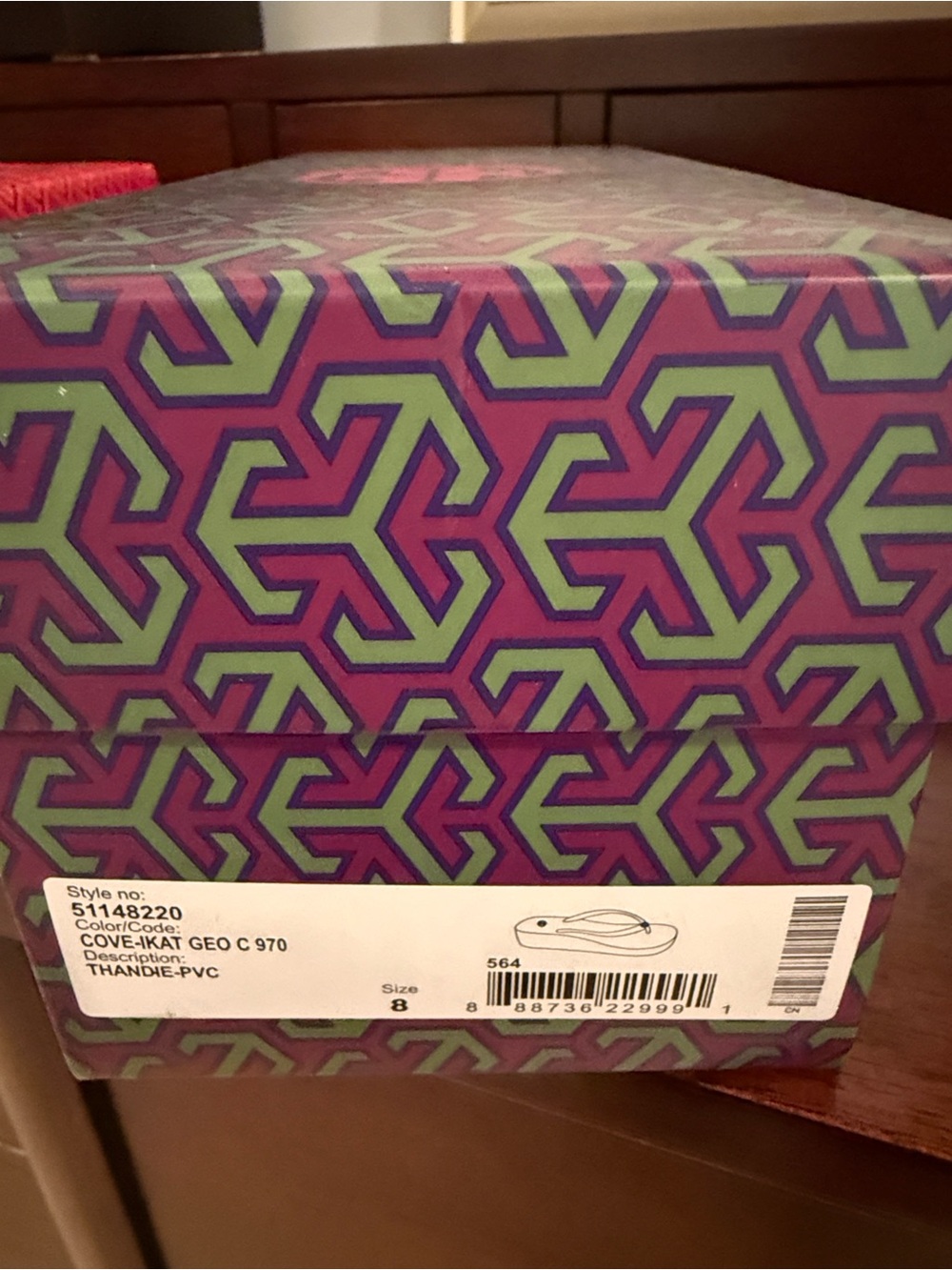 Tory Burch Light Blue Patterned Flip Flop Sandals with Gold Logo - Picture 7 of 7